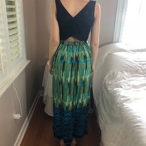 2 LEFT XS & S Boho Chic Tie Die Blue Maxi Dress